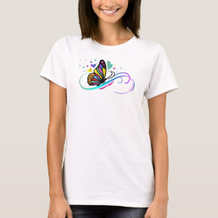 Camiseta Símbolo Infinito e Borboletas Monarcas para Autism