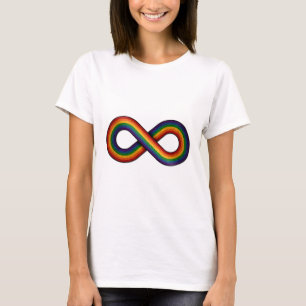 Camiseta Símbolo Infinito no Sinalizador Arco-íris do Orgul
