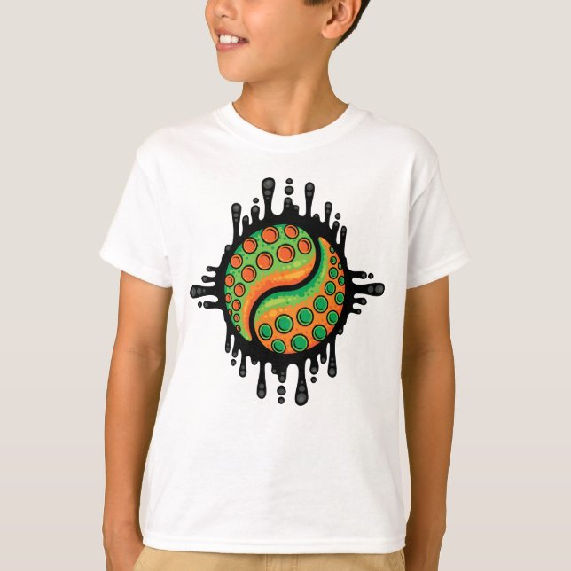 Camiseta Símbolo Inky Octopus Tentacle Yin Yang (Frente)