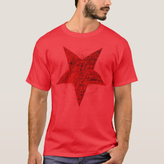 Camiseta Símbolo invertido pontiagudo vermelho