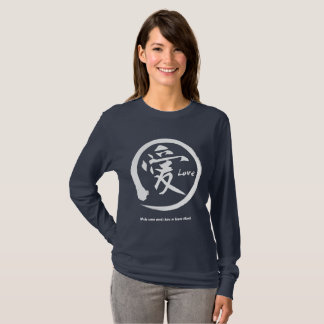 Camiseta Símbolo japonês branco do kanji do enso | para o
