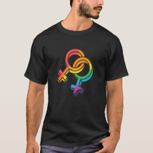 Camiseta Símbolo LGBTQ Igualdade de Orgulho Accept LGBT Com