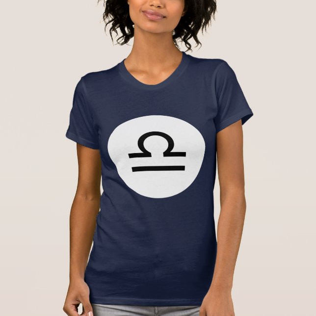 Camiseta Símbolo Libra - Tee Escuro - Personalizado (Frente)
