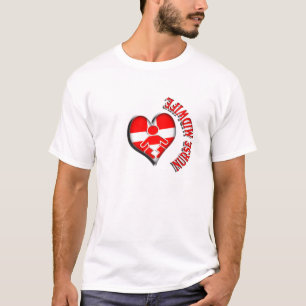 CAMISETA SÍMBOLO MÉDICO DO CORAÇÃO DA PARTEIRA DA