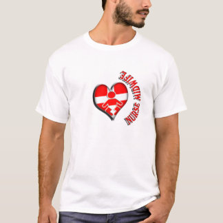 CAMISETA SÍMBOLO MÉDICO DO CORAÇÃO DA PARTEIRA DA