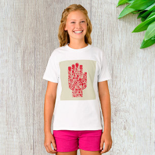 Camiseta Símbolo Médico Mão Vermelha Assistência Médica