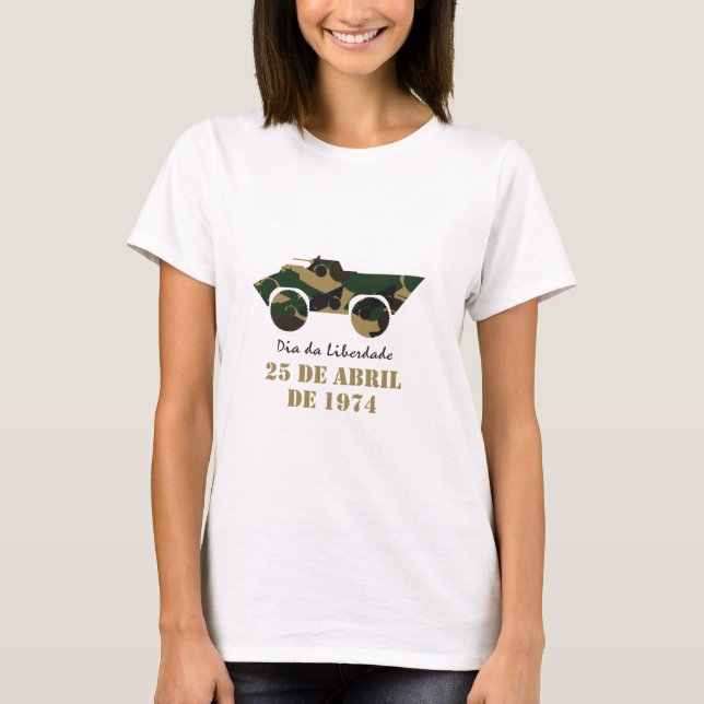 Camiseta Símbolo militar da Revolução de 25 de abril (Frente)
