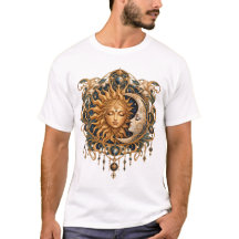 Símbolo Místico Art Nouveau do Sol e da Lua Celest
