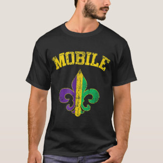 Camiseta Símbolo Mobile Alabama Mardi Gras Fleur De Lis
