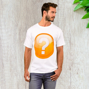 Camiseta Símbolo Moderno e Negrito de Interrogação Laranja