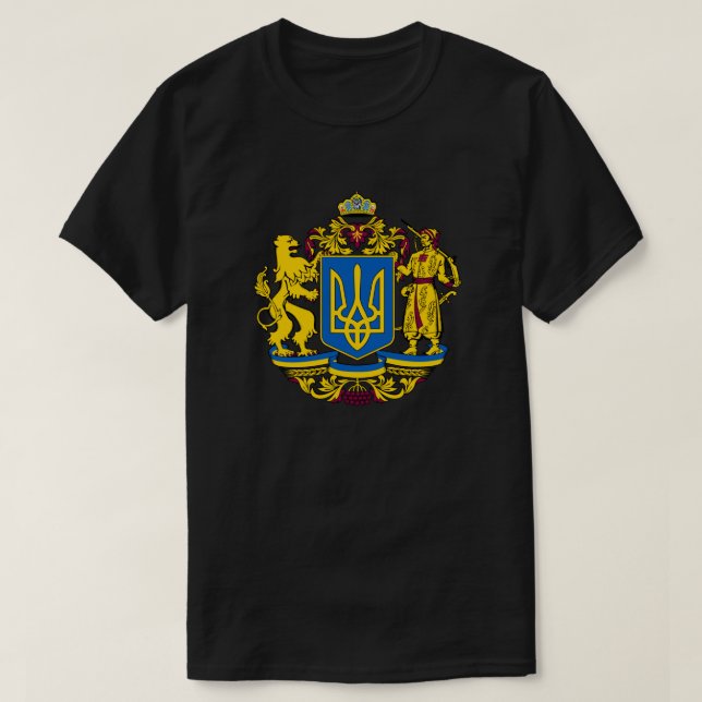 Camiseta Símbolo nacional Casaco de armas trizub (Frente do Design)
