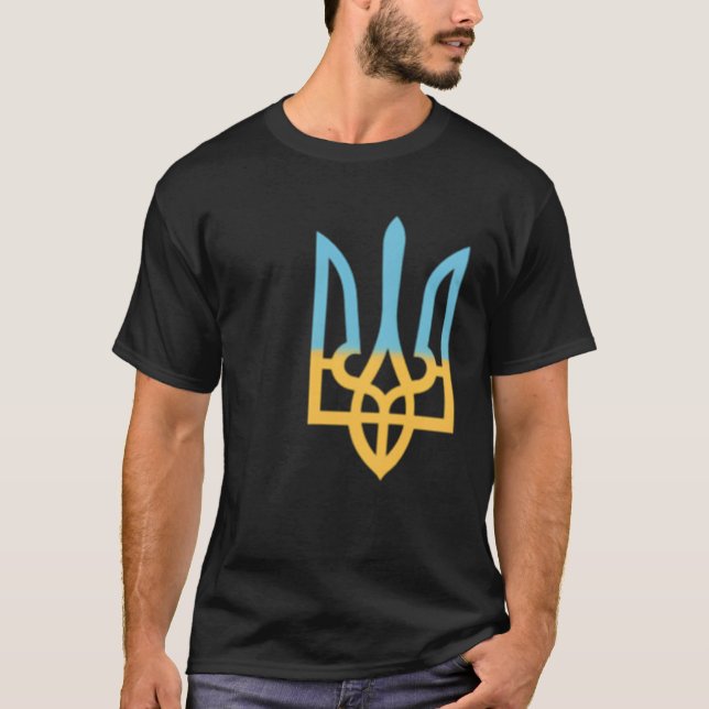 Camiseta Símbolo Nacional Ucraniano Trident I Stand With Uk (Frente)