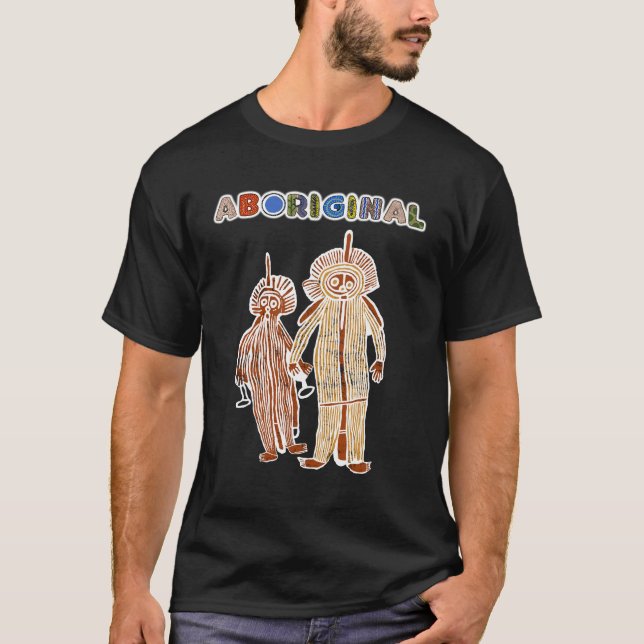 Camiseta símbolo nativo da arte original petroglicph austra (Frente)