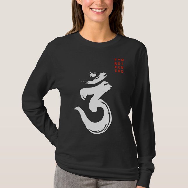 Camiseta Símbolo Om Bengali Branco (Frente)