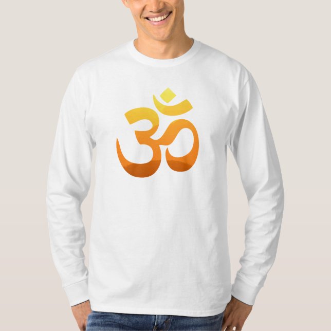 Camiseta Símbolo Om Mantra Yoga Asana Relaxa Branco masculi (Frente)