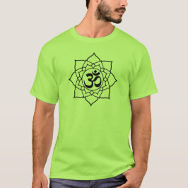 Camiseta Símbolo Om na Flor de Lótus em Flor