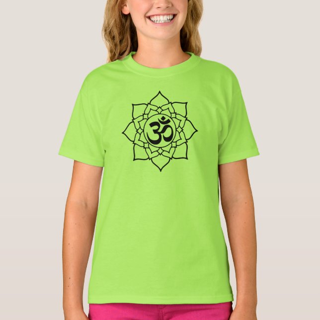Camiseta Símbolo Om no Flor de Lotus (Frente)