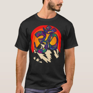 Camiseta Símbolo Om Ohm Retro Estilo Floral Mandala Meditaç