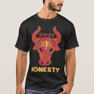 Camiseta Símbolo Ox Zodiac - Ano Novo Chinês - 2021 - Carac