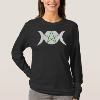 Camiseta Símbolo Pentagrama de Deusa Tripla Dianic Wicca