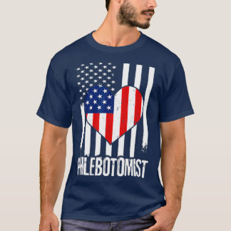 Camiseta Símbolo Phlebotomist Flag Phlebotomy Technician