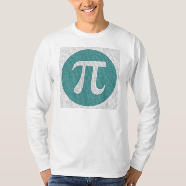 Camiseta Símbolo Pi do geek matemático, círculo azul e dígi (Frente)