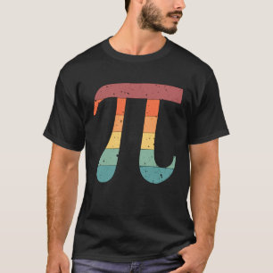 Camiseta Símbolo Pi Matemático Colorido Vintage Retro Pôr d