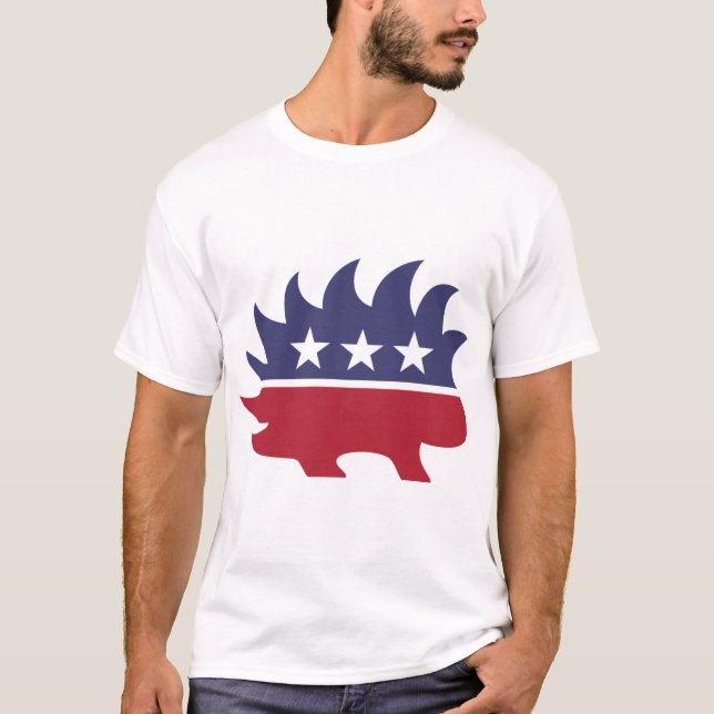 Camiseta Símbolo Porcupine do Partido Libertário (Frente)