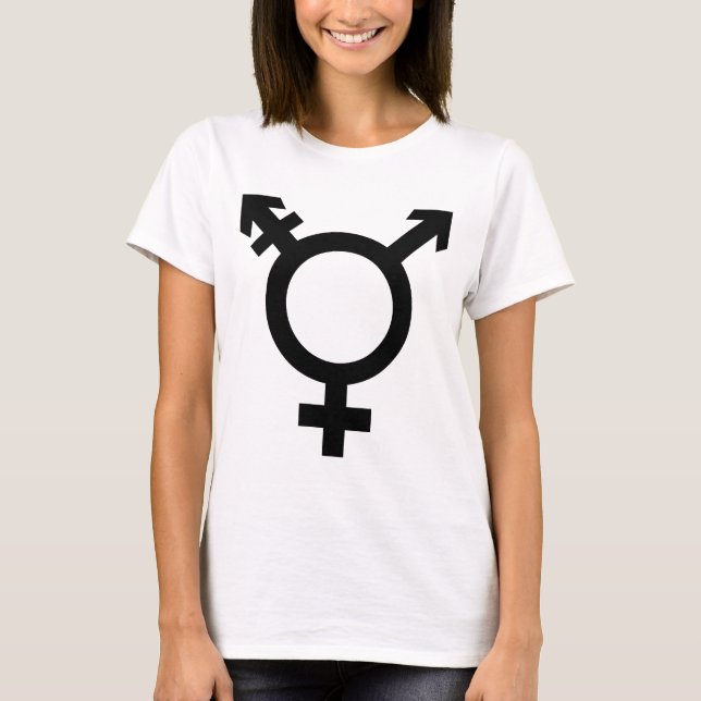 Camiseta Símbolo preto do Transgender (Frente)
