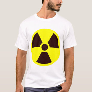 Camiseta Símbolo Preto do Trefoil em Fundo Amarelo