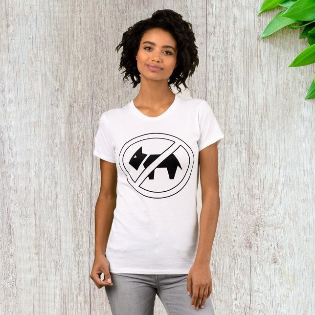 Camiseta Símbolo Preto e Branco em Negrito Sem Cães Permiti (Criador carregado)