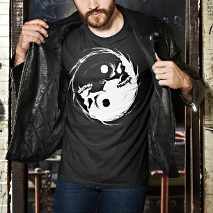 Camiseta Símbolo Religioso do Caveira do Vampiro Yin Yang -