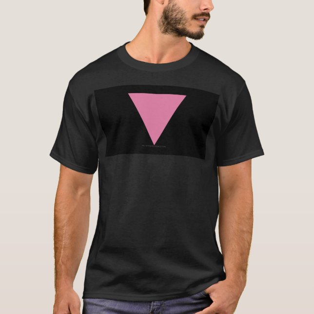 Camiseta Símbolo rosa brilhante do triângulo rosa do Slippe (Frente)