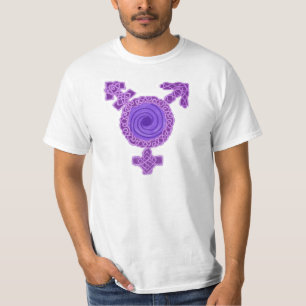 Camiseta Símbolo roxo do Transgender de Knotwork do célti