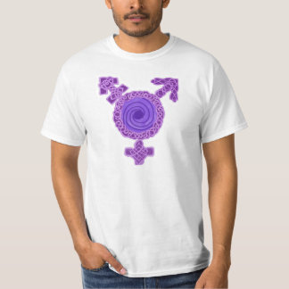 Camiseta Símbolo roxo do Transgender de Knotwork do céltico