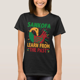 Camiseta Símbolo Sankofa e Adinkra Gana para a História Neg