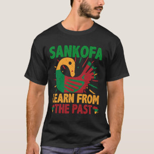 Camiseta Símbolo Sankofa e Adinkra Gana para História Negra