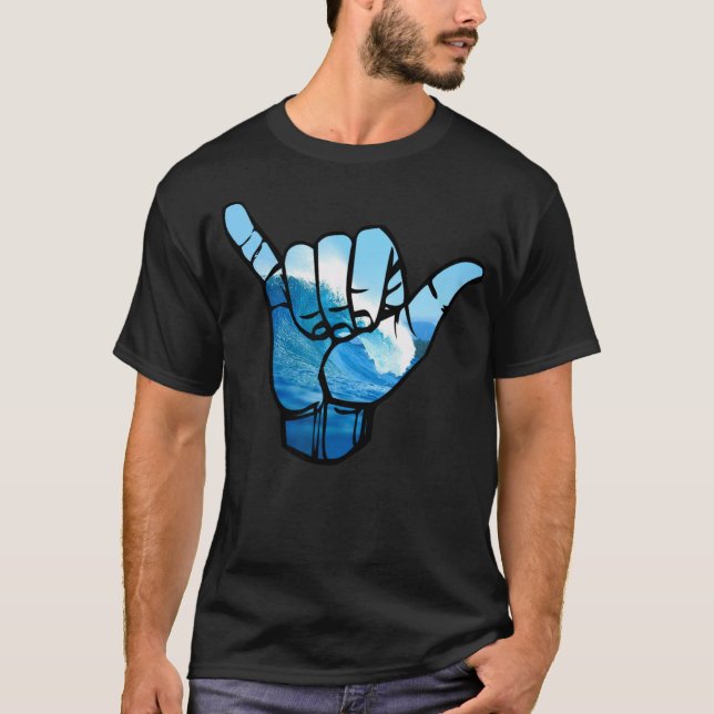Camiseta Símbolo Shaka Curva Rip Wave (Frente)