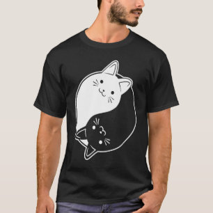 Camiseta Símbolo Símbolo Yin Yang Cat