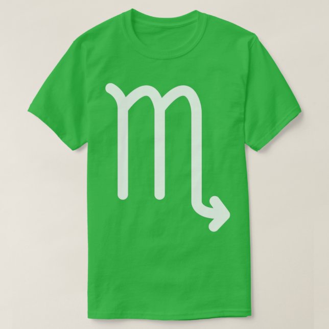 Camiseta Símbolo Simples Zodiac Horóscopo Branco Escorpião (Frente do Design)