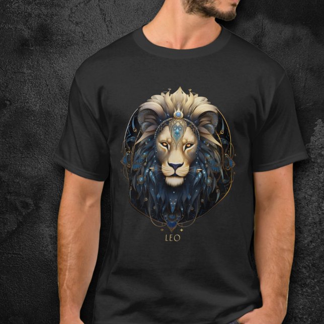 Camiseta Símbolo Sun Símbolo Zodioca Lion Moderno Leo Mens (Criador carregado)