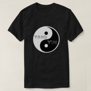 Camiseta Símbolo Taijitu Yin e Yang circular a preto