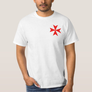Camiseta símbolo templar da religião da cruz vermelha dos