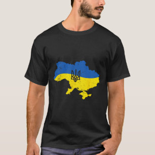 Camiseta Símbolo Tridente do Exército da Ucrânia Bandeira U
