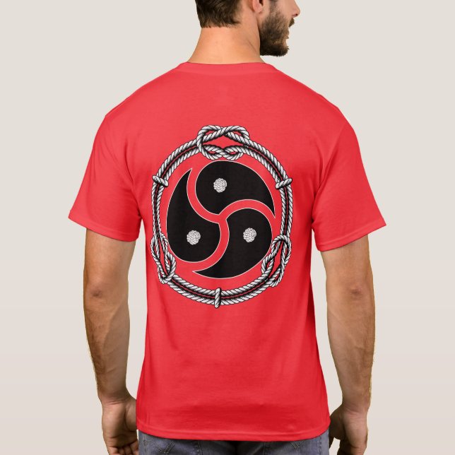Camiseta Símbolo Triskelion com Borda de Corda (Verso)