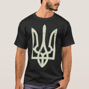 Camiseta Símbolo Tryzub da Ucrânia Bolsillo Ucrânia Trident