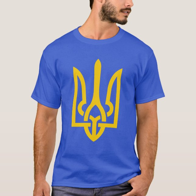 Camiseta Símbolo Ucraniano Ucrânia Tryzub (Frente)