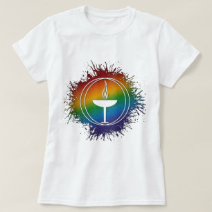 Camiseta Símbolo unitário do universalismo do arco-íris