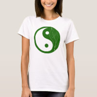 Símbolo verde de Yin Yang da folha