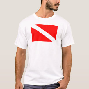 Camiseta símbolo vermelho de mergulho diagonal dos mergulh